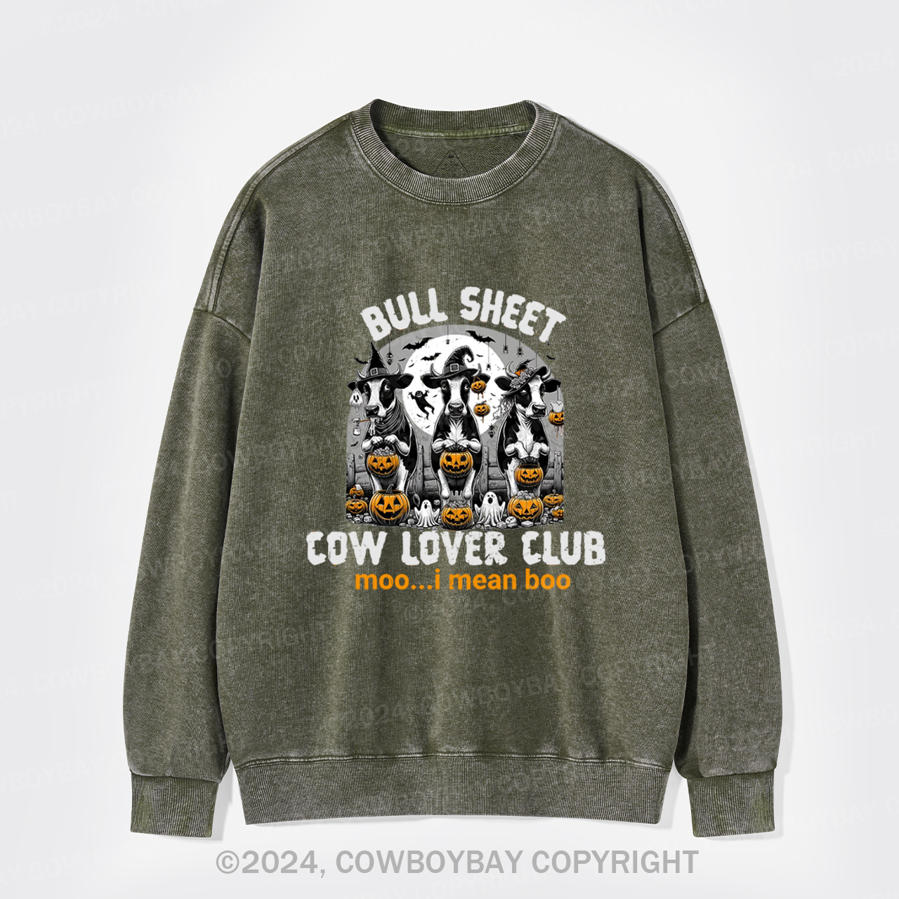 Bull Sheet Halloween Washed Sweatshirts