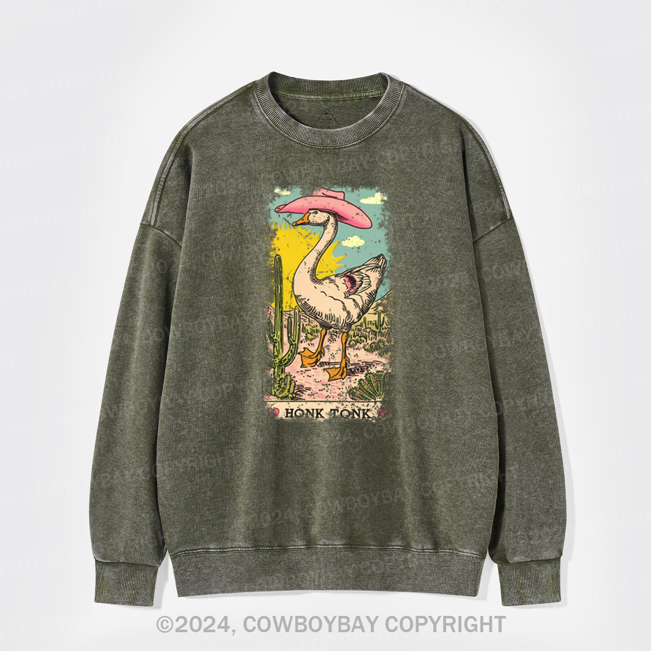 Honk Tonk Goose Tarot Washed Sweatshirts