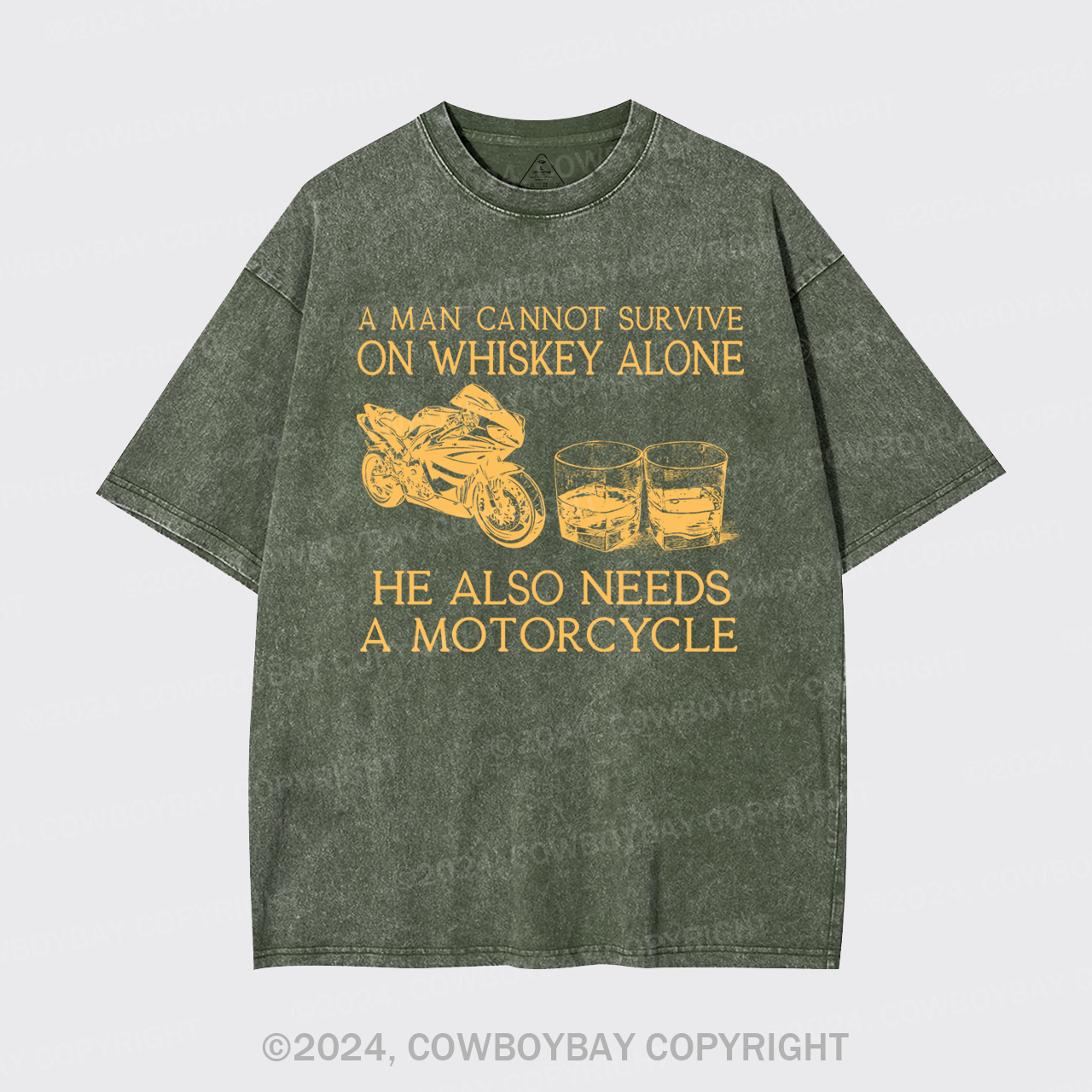 Whisky And Motorbike Garment-dye Tees