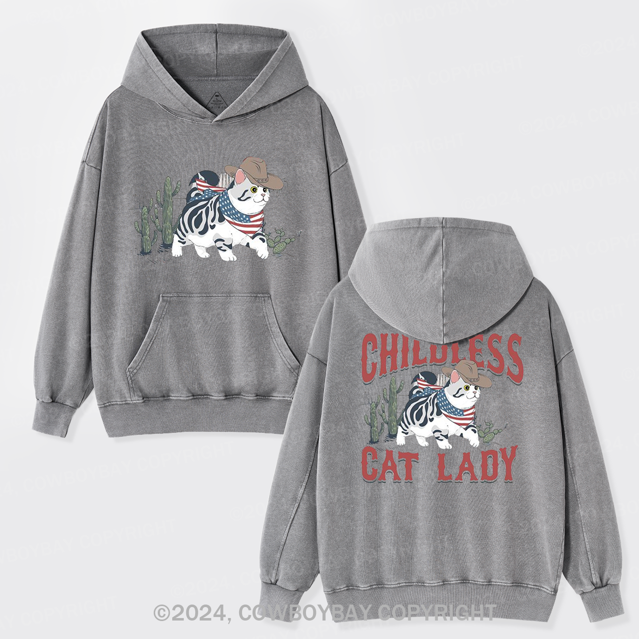 Childless Cat Lady Garment-Dye Hoodies