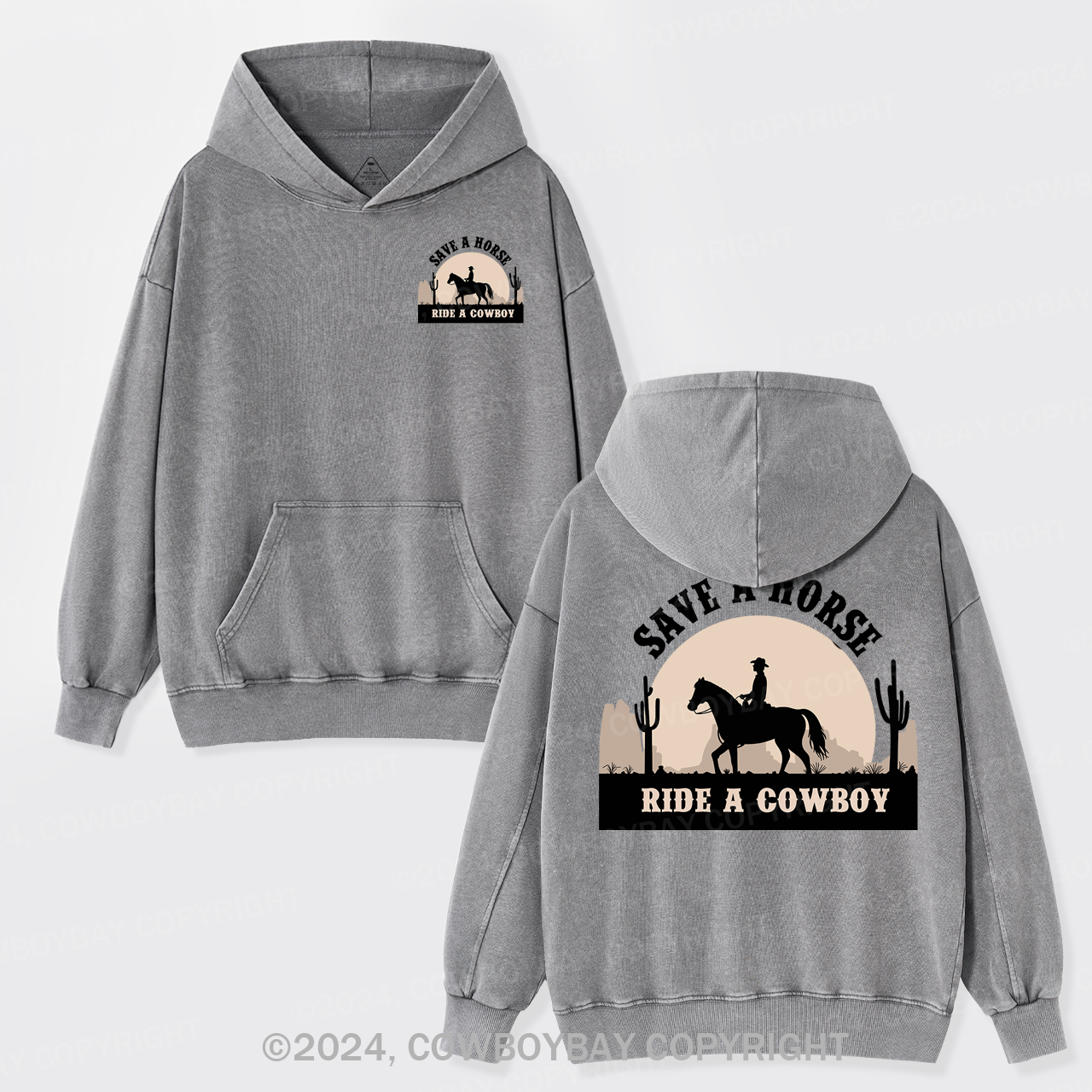 Cowboybay Save A Horse Ride A Cowboy HoodiesBlack2XL