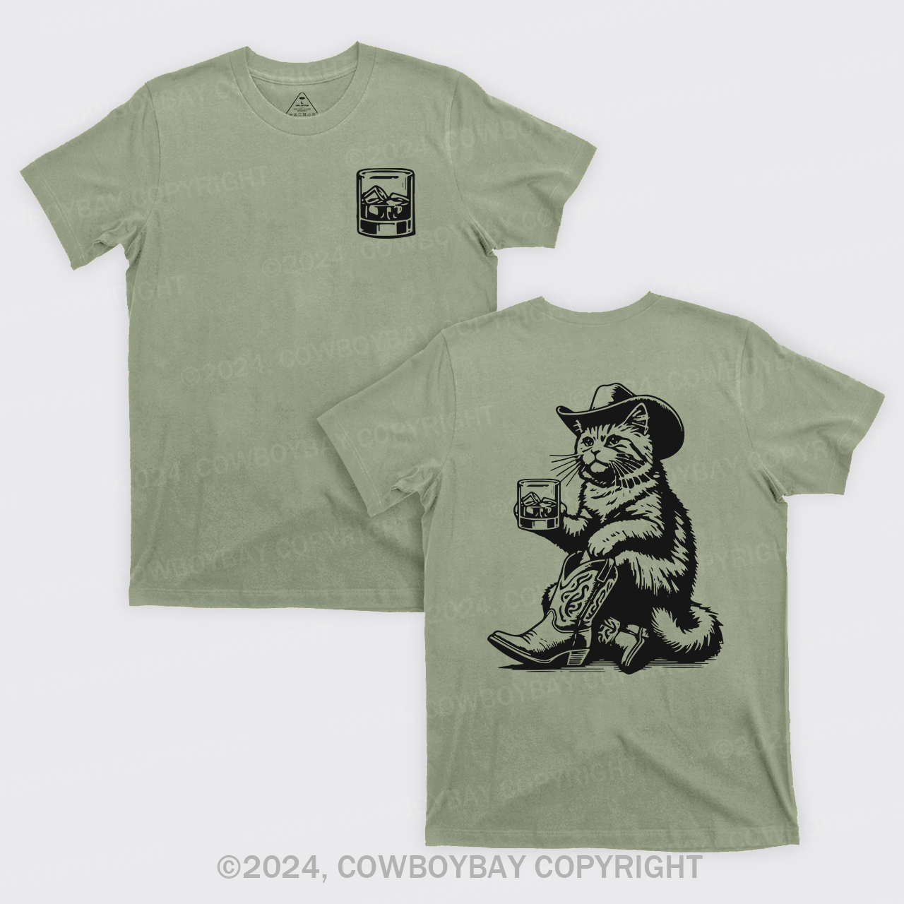 Whiskey Cowboy Cat T-Shirts