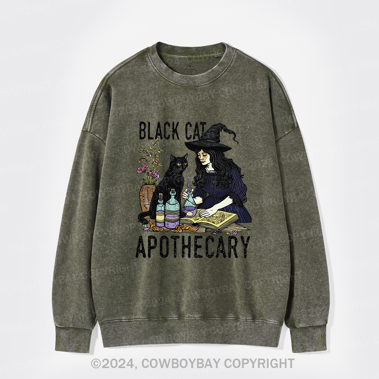 Black Cat Apothecary Washed Sweatshirts