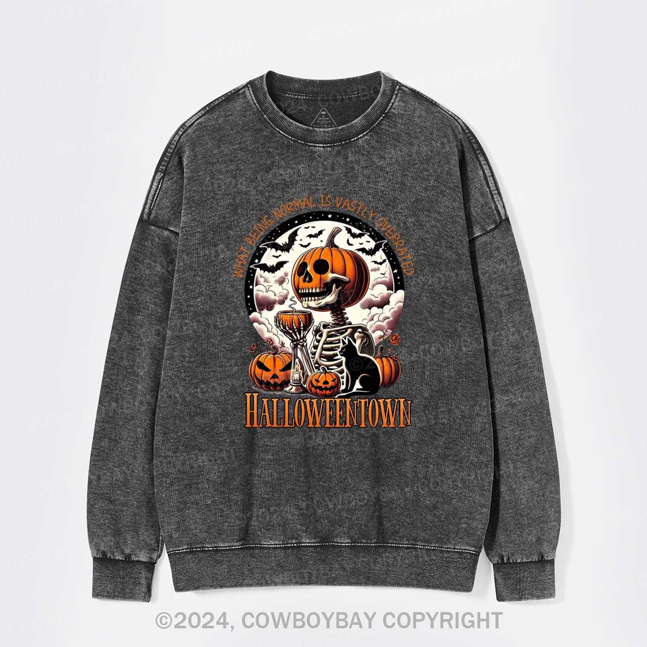 Halloweentown Spooky Vibes Washed Sweatshirts