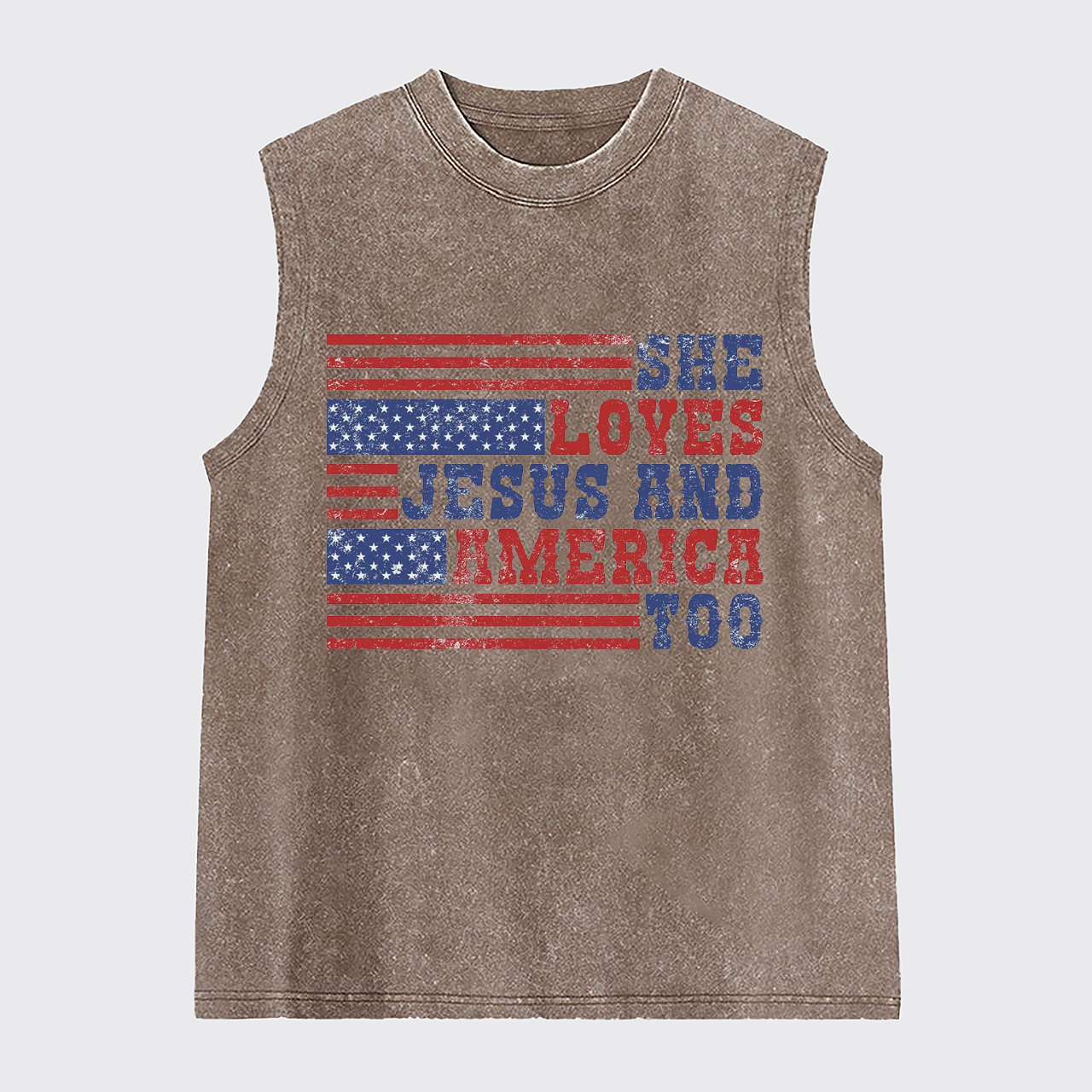 She Loves Jesus And America Too Washed Tanks