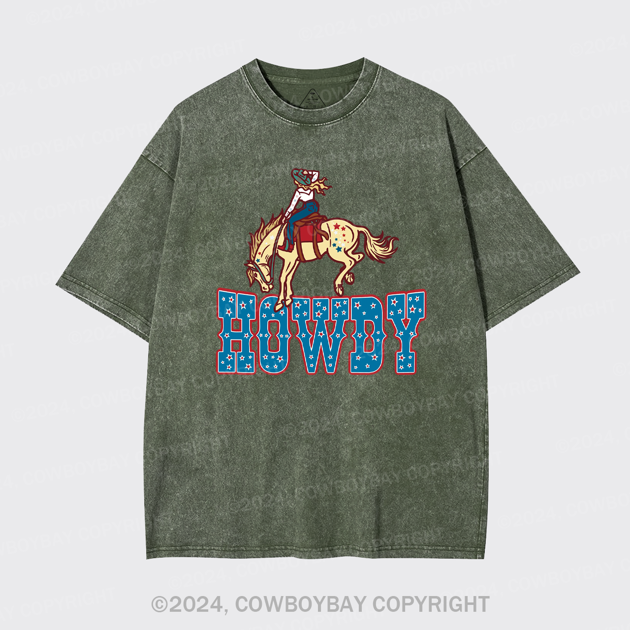Howdy America Cowgirl Retro Cowboy Garment-dye Tees