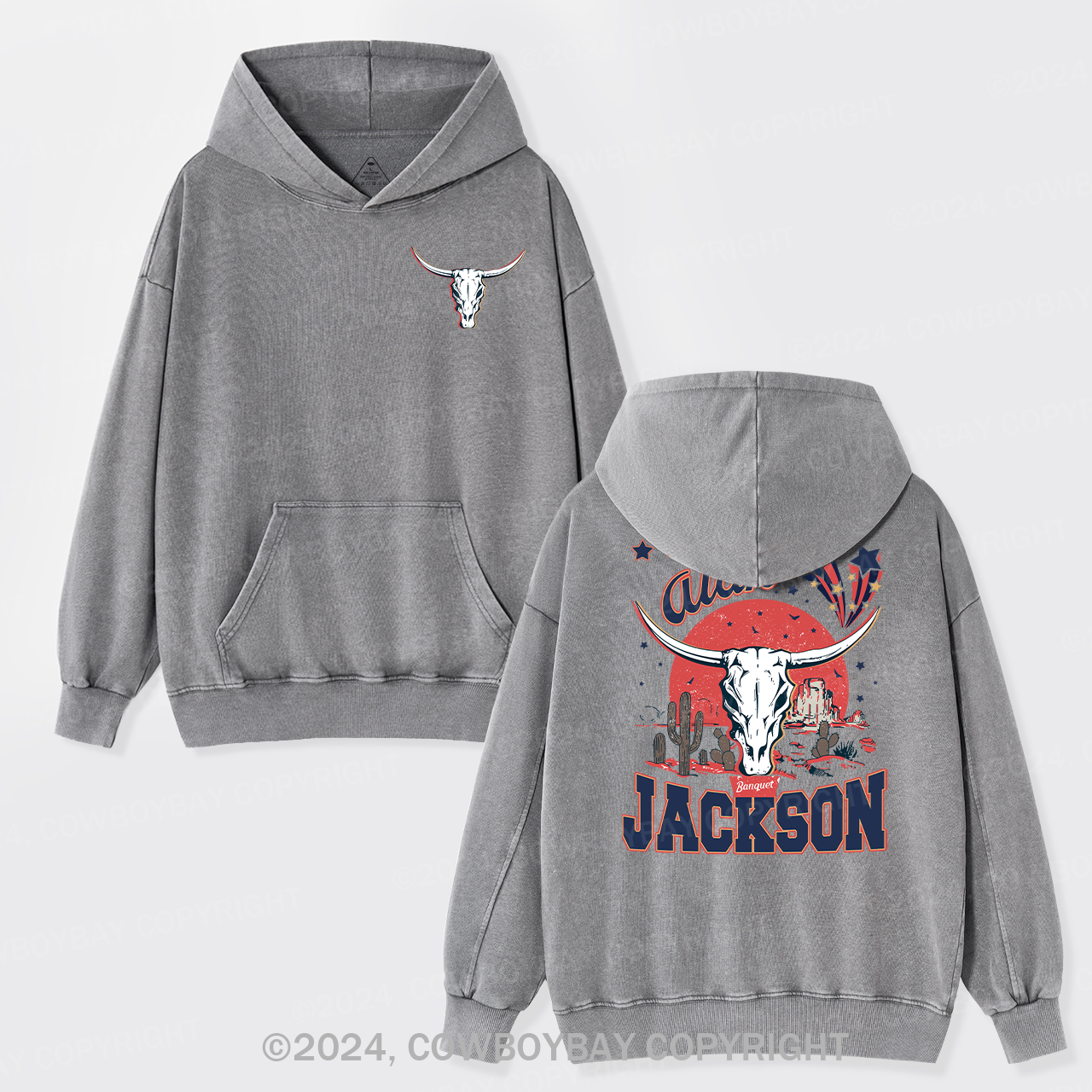 Alan Jackson Bullhead Garment-Dye Hoodies