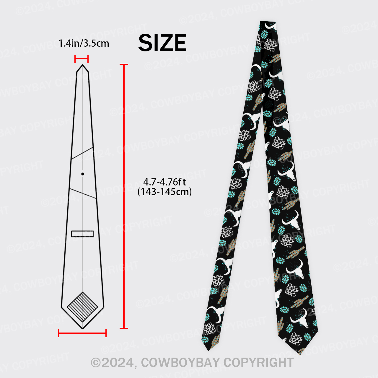 Bold Western Silk Necktie