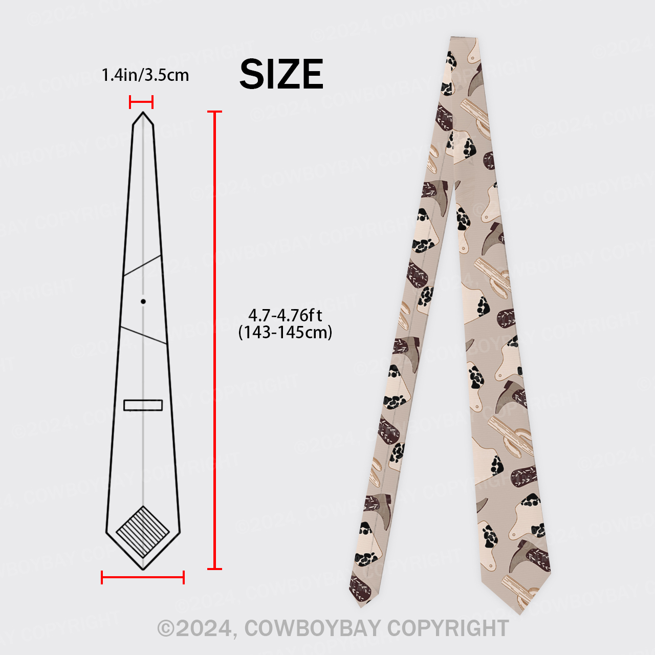 Boho Western Silk Necktie