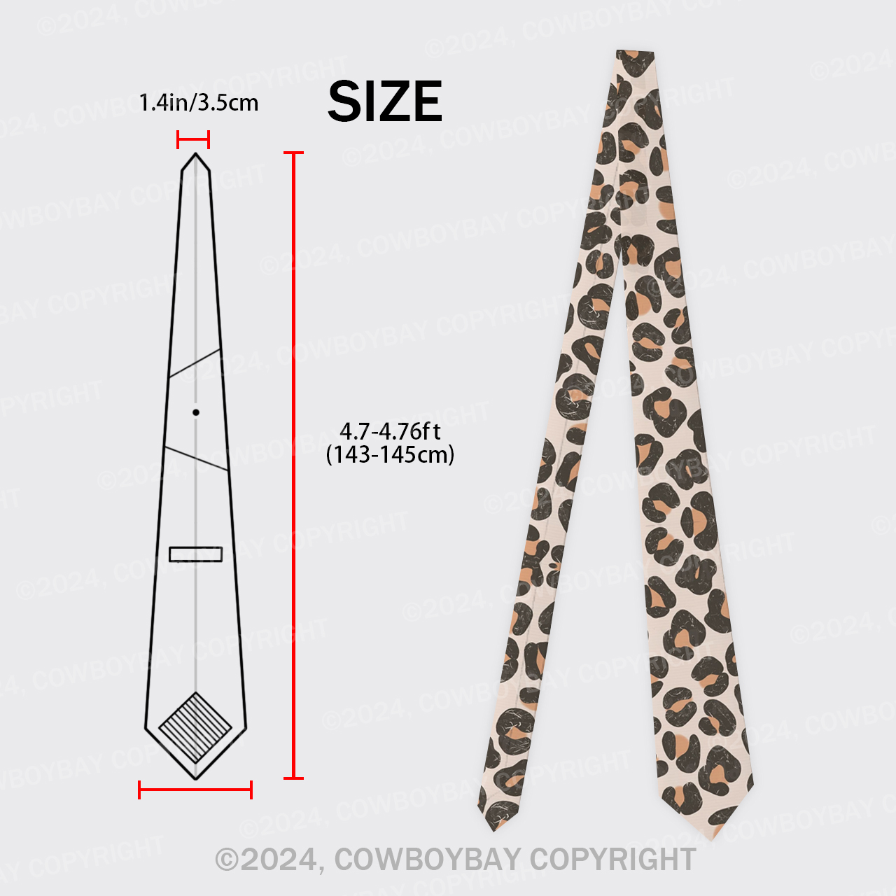 Boho Leopard Silk Necktie