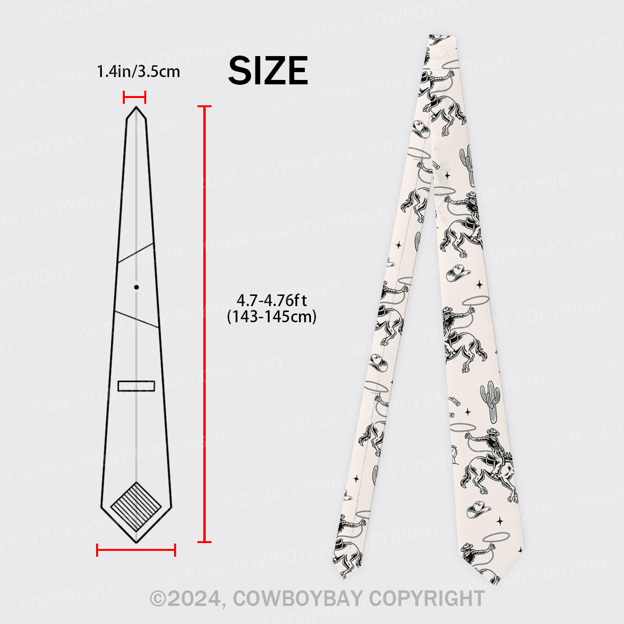 Boho Cowboy Silk Necktie