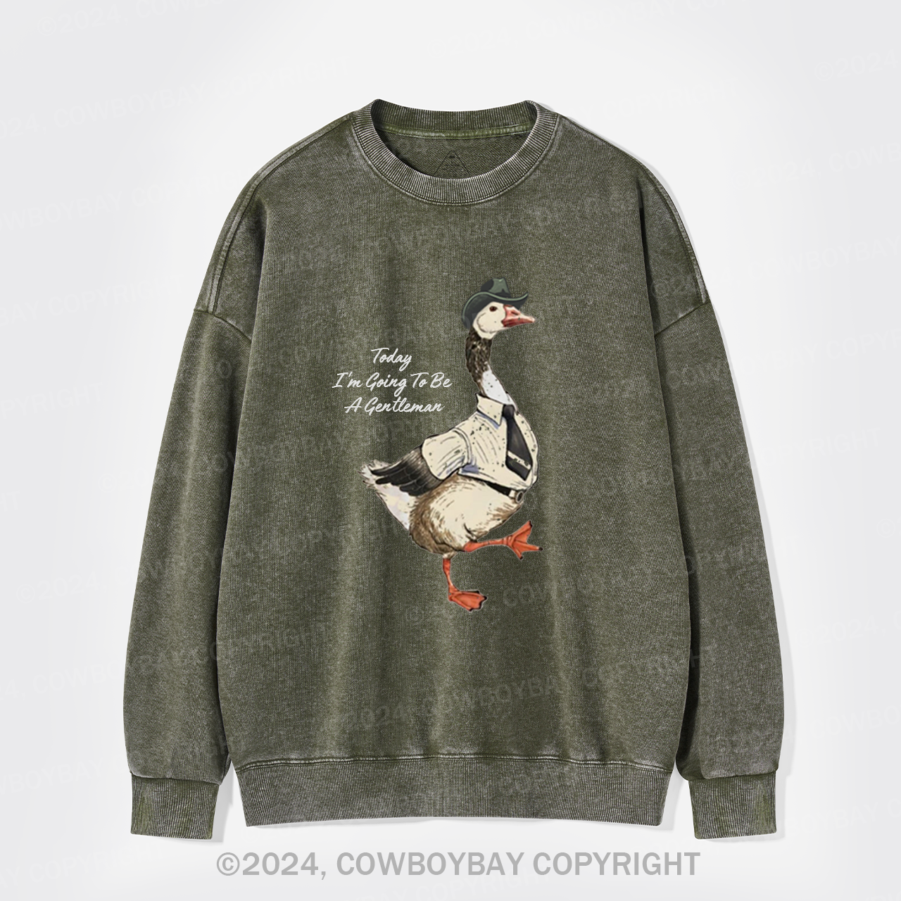 Today I'm Going To Be A Gentleman Washed Sweatshirts