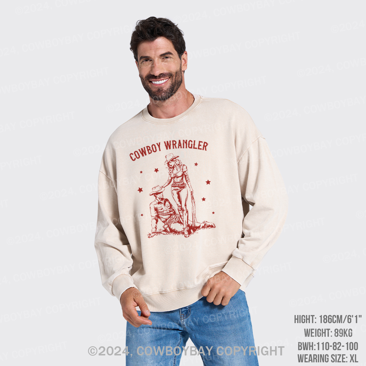 Cowboy Wrangler Washed Sweatshirts
