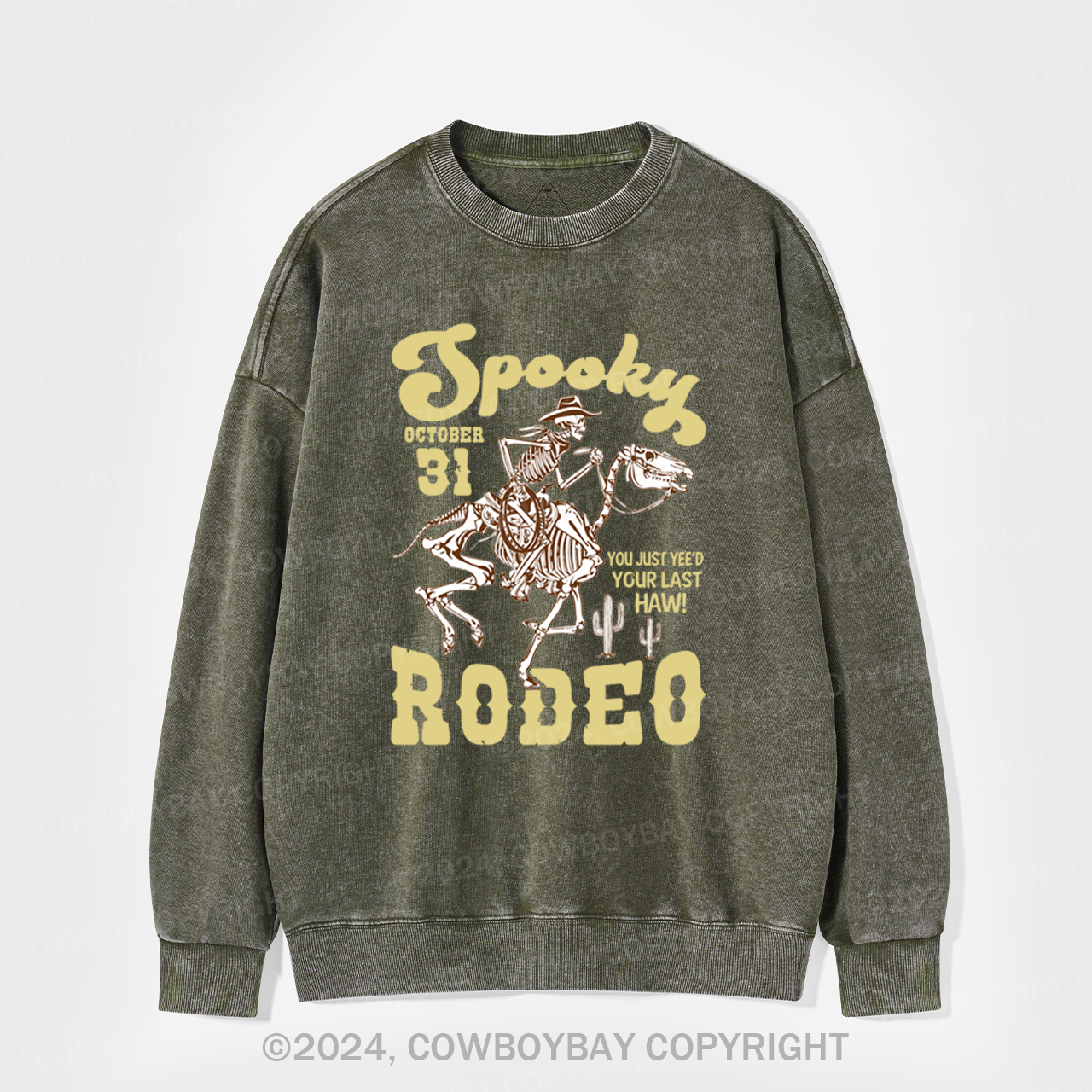 October 31,Spooky Rodeo Washed Sweatshirts