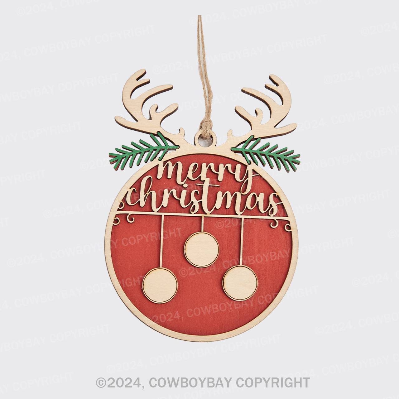 Personalized Wooden Elk Christmas Ornament