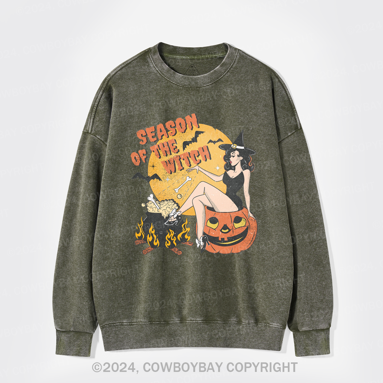 Season Of The Witch Halloween Washed Sweatshirts