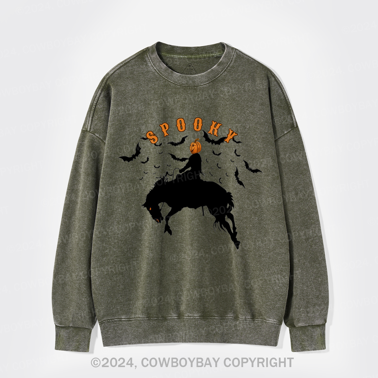Spooky Bronc Washed Sweatshirts