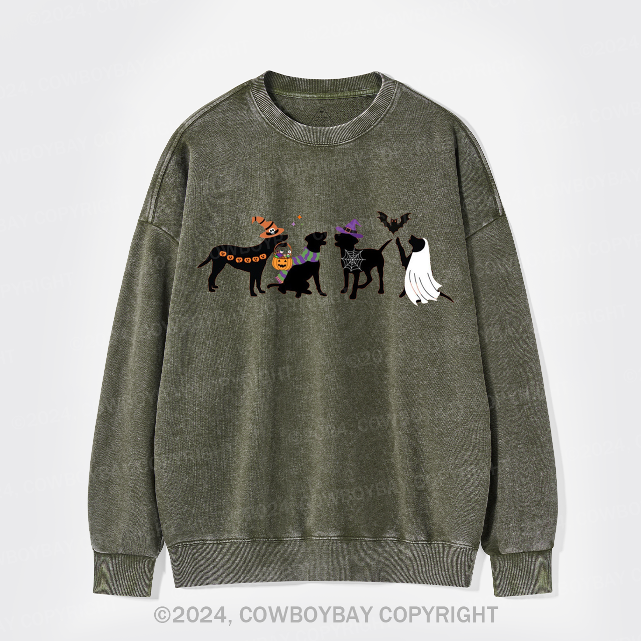 Halloween Dog Washed Sweatshirts