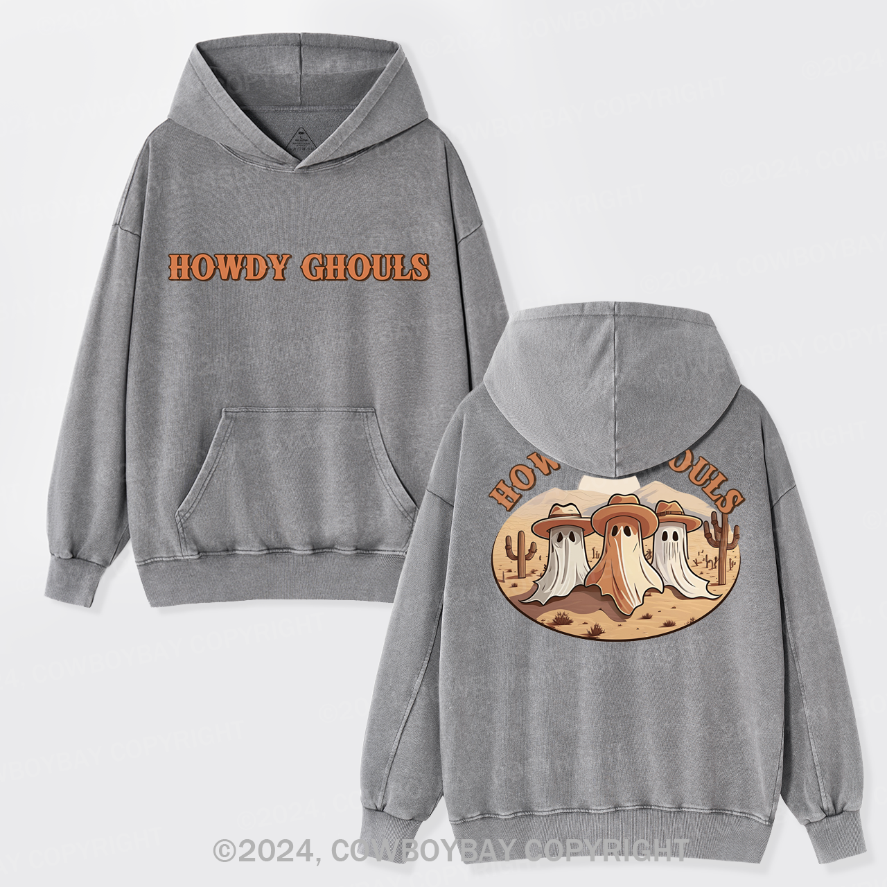 Howdy Ghouls Cute Spooky Garment-Dye Hoodies