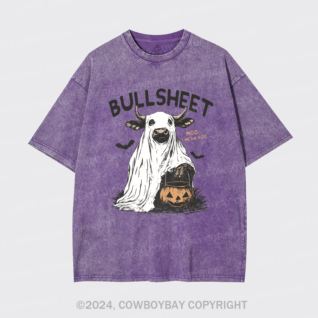 Funny Halloween Bullsheet Garment-dye Tees