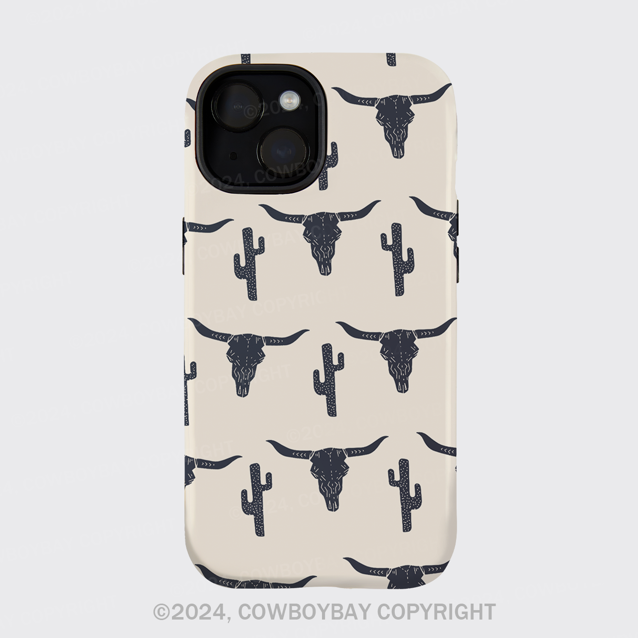 Western Cow Bones And Cactus Phone Case