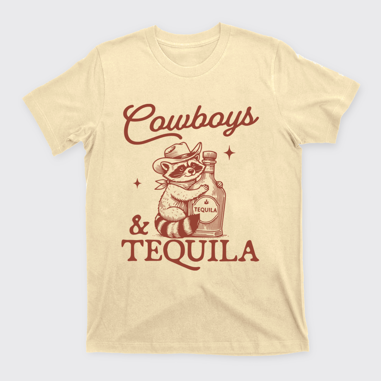 Funny Raccoon-Cowboys & Tequila T-Shirts