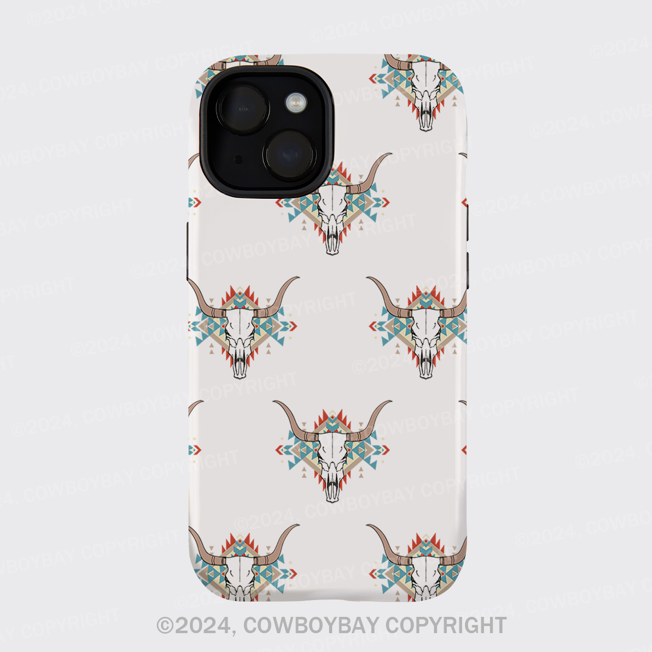 Aztec Cow Skull Phone Case