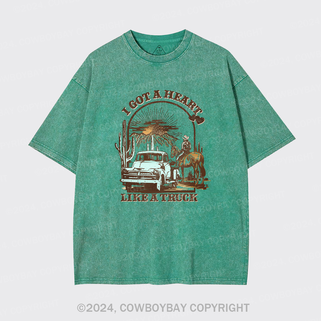 Heart Like A Truck Western Sunset Garment-dye Tees
