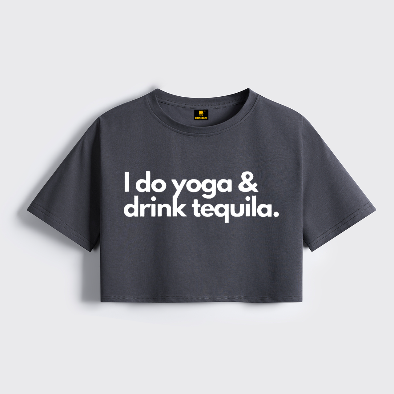 I Do Yoga & Drinks Tequila Cropped Boxy Tee