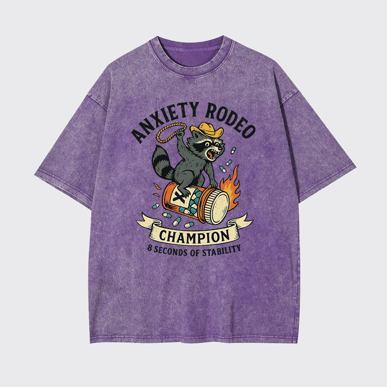 Anxiety 8 Seconds of Stability Garment-dye Tees