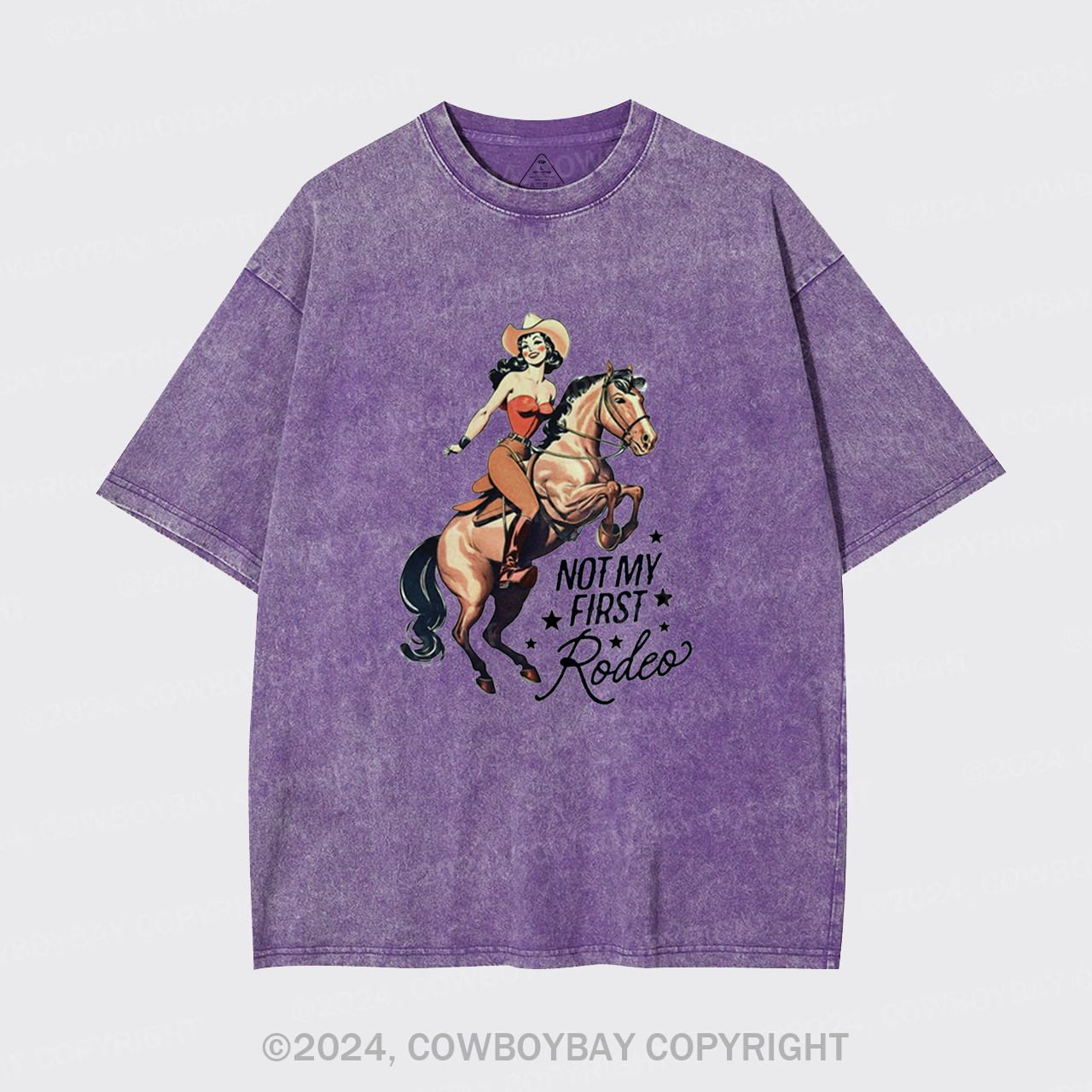 Retro Rodeo Cowgirl Garment-dye Tees