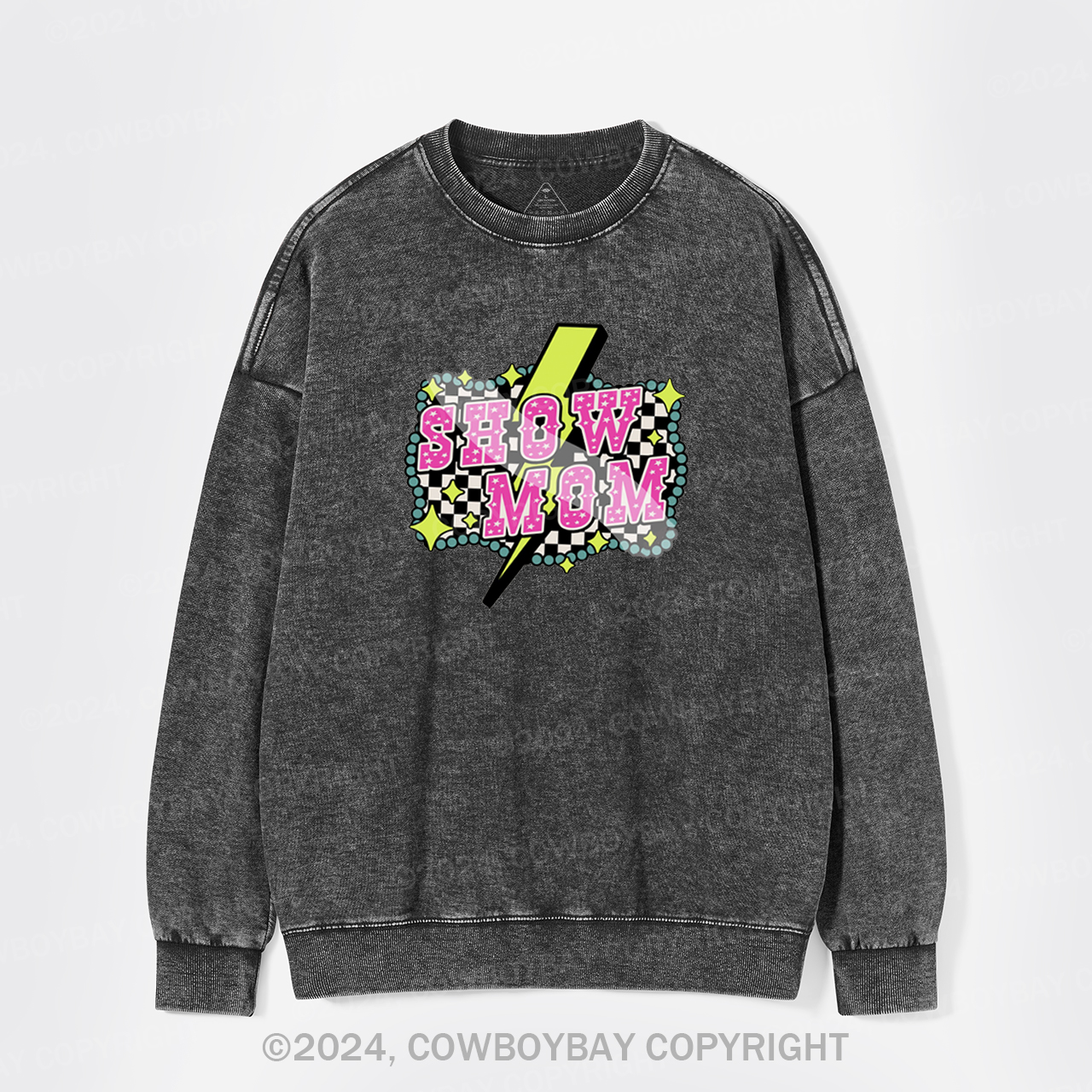 Show Mom Cowgirl Washed Sweatshirts