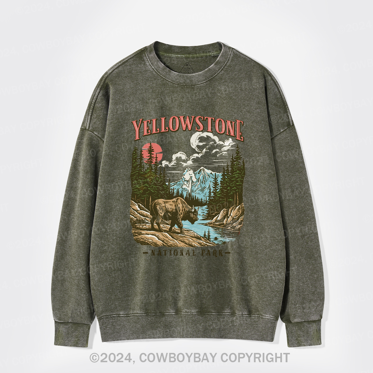 Vintage Yellowstone National Park Washed Sweatshirts