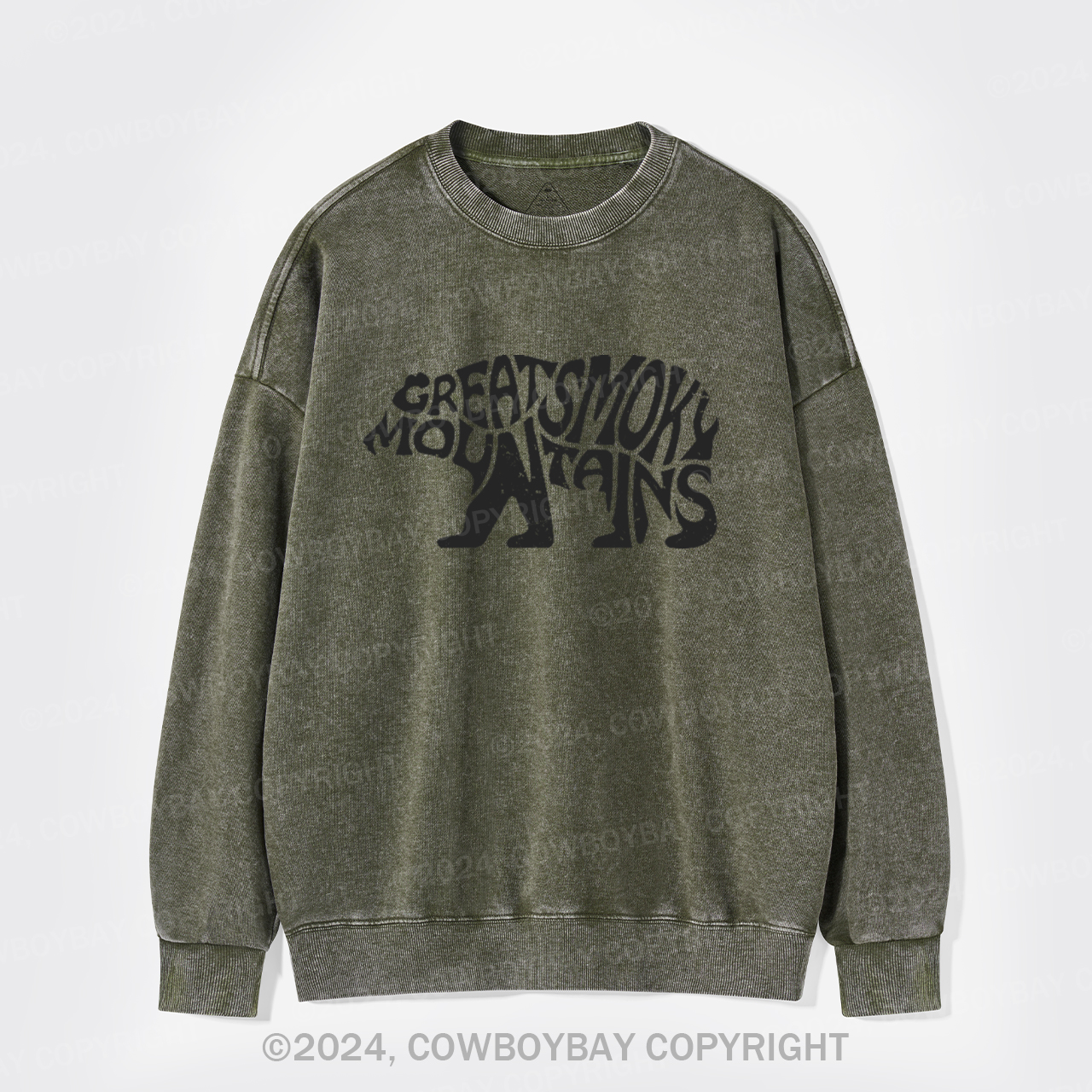 Great Smoky Mountains In A Bear Washed Sweatshirts