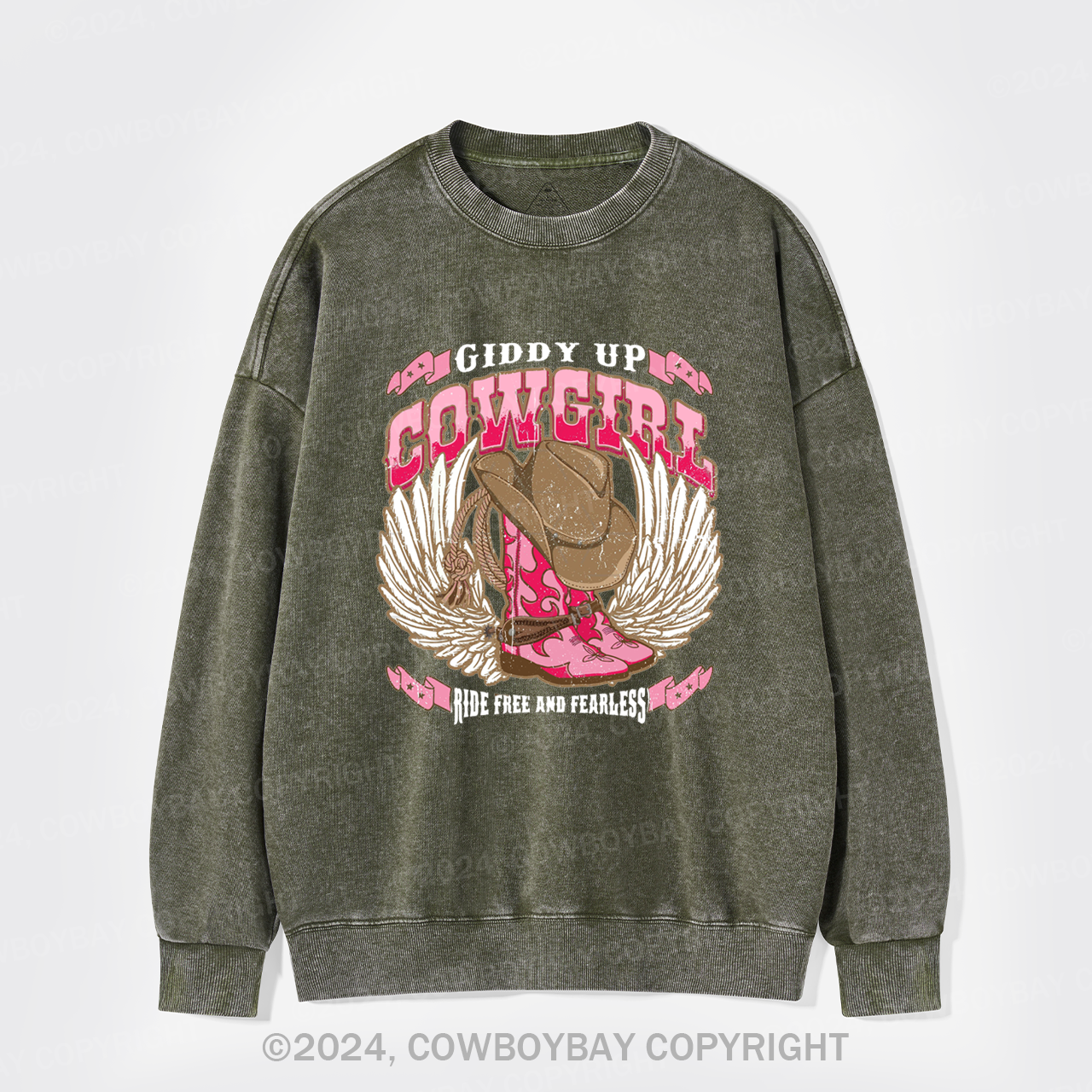 Giddy Up Cowgirl Washed Sweatshirts