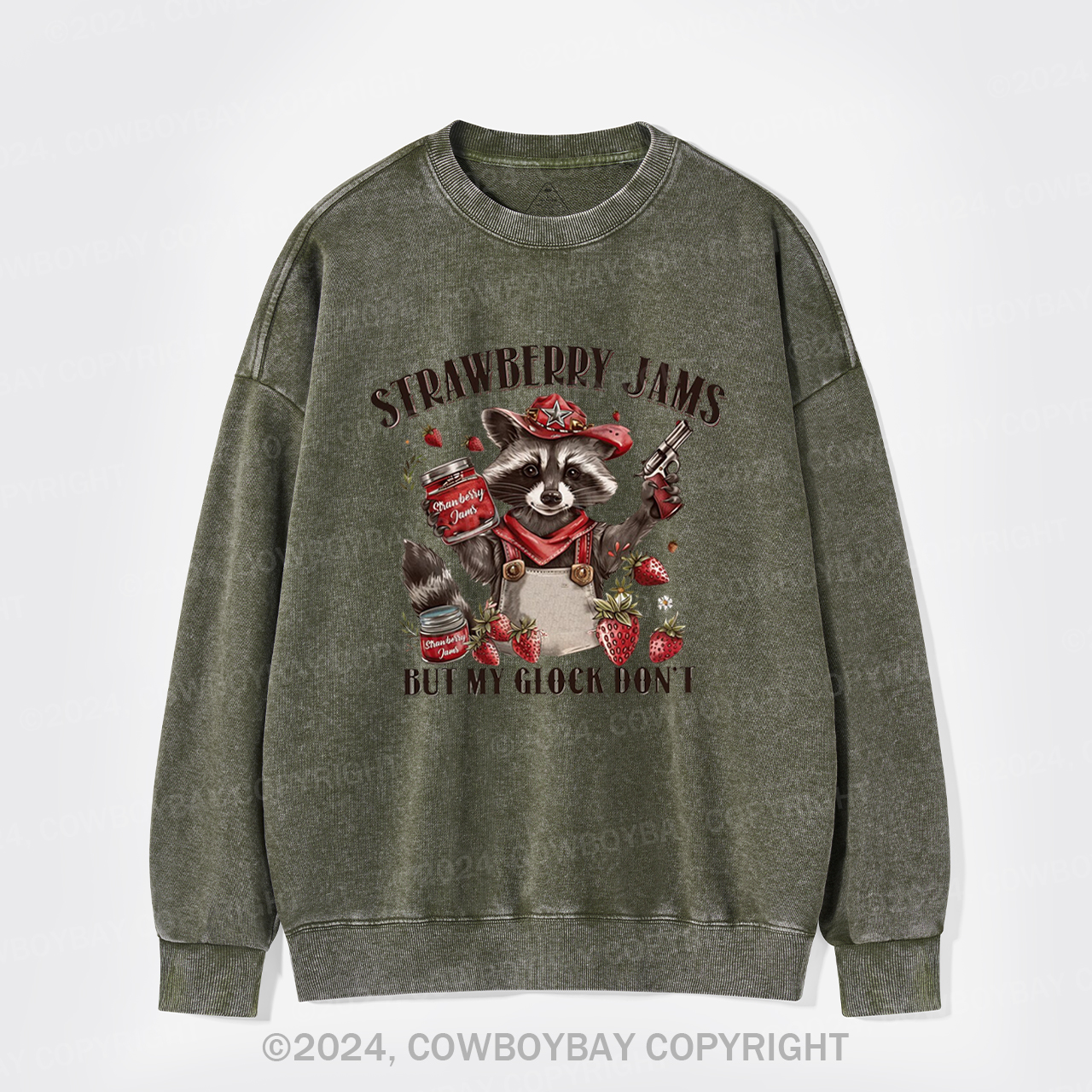 Vintage Strawberry Jams But My Glock Don't Washed Sweatshirts