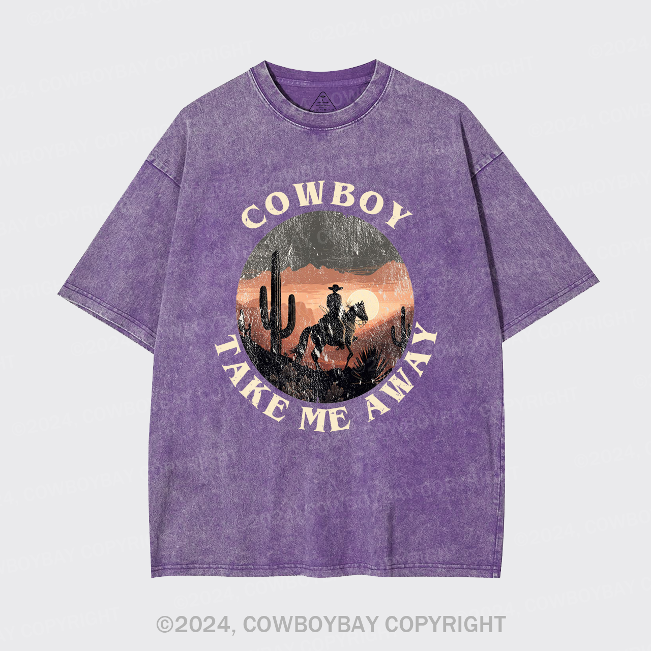 Cowboy Take Me Away Cute Farm Garment-dye Tees