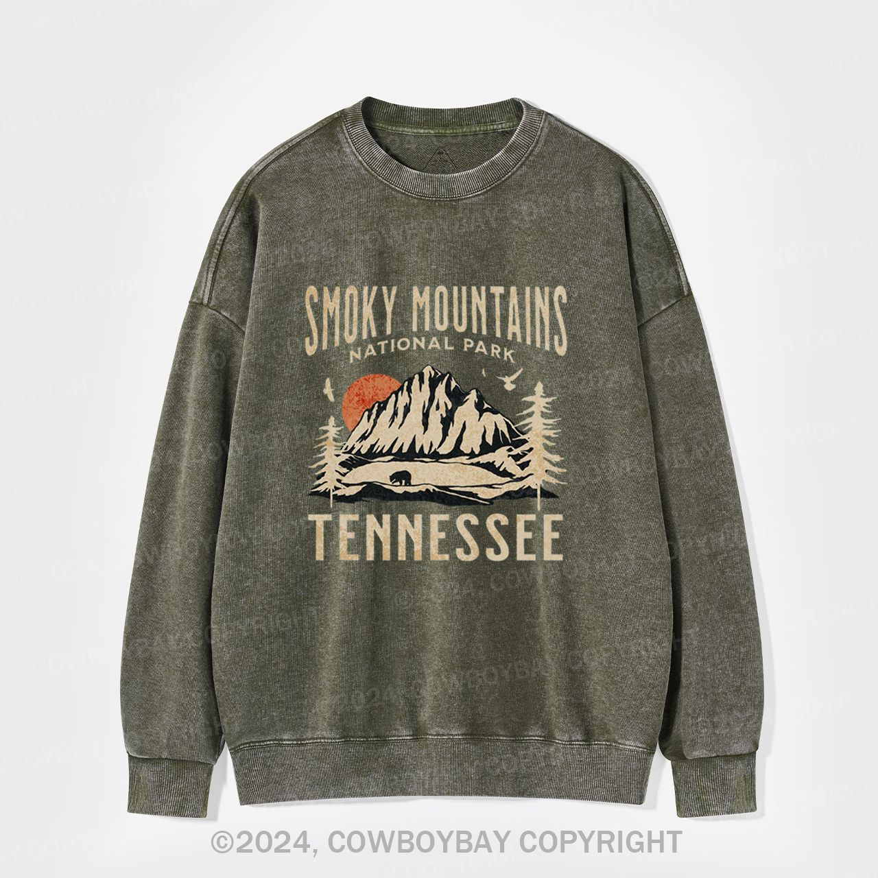 Smoky Mountains National Park Tennessee Washed Sweatshirts