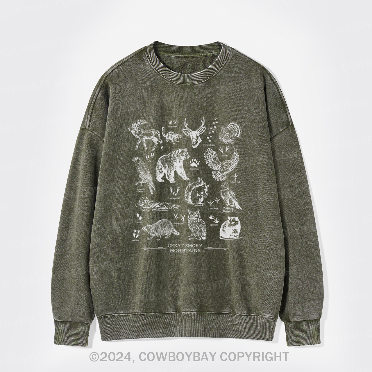 Tennessee National Park Wildlife Washed Sweatshirts