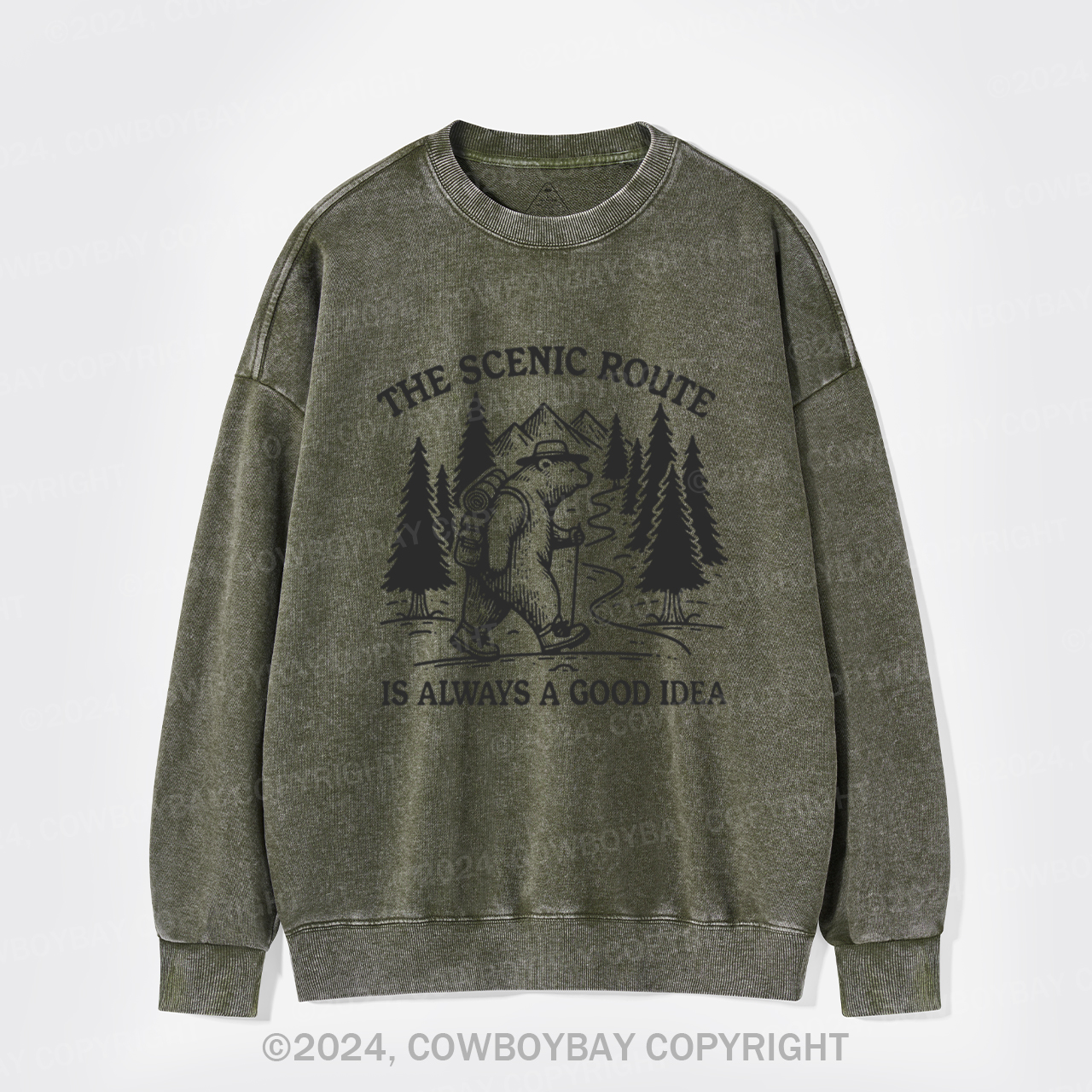 The Scenic Route Is Always A Good Idea Washed Sweatshirts