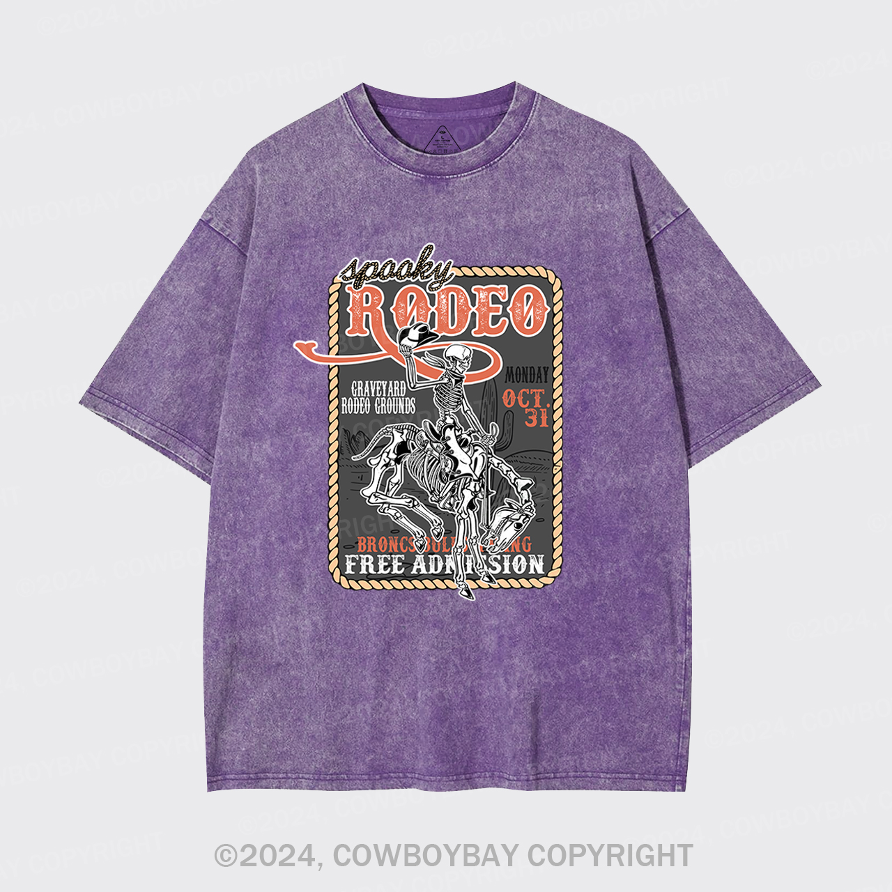 Funny Skeletons In Weird Rodeo Garment-dye Tees