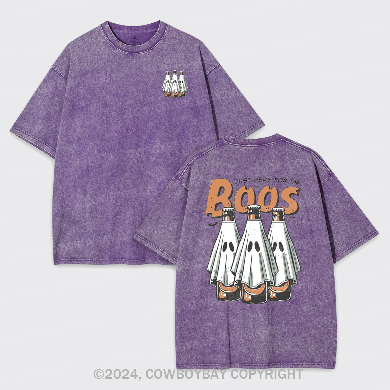 Halloween Just Here For The Boos Garment-dye Tees