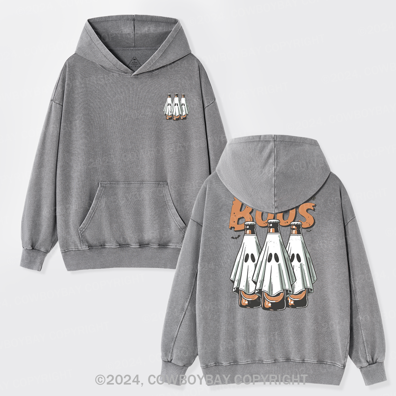 Halloween Just Here For The Boos Garment-Dye Hoodies