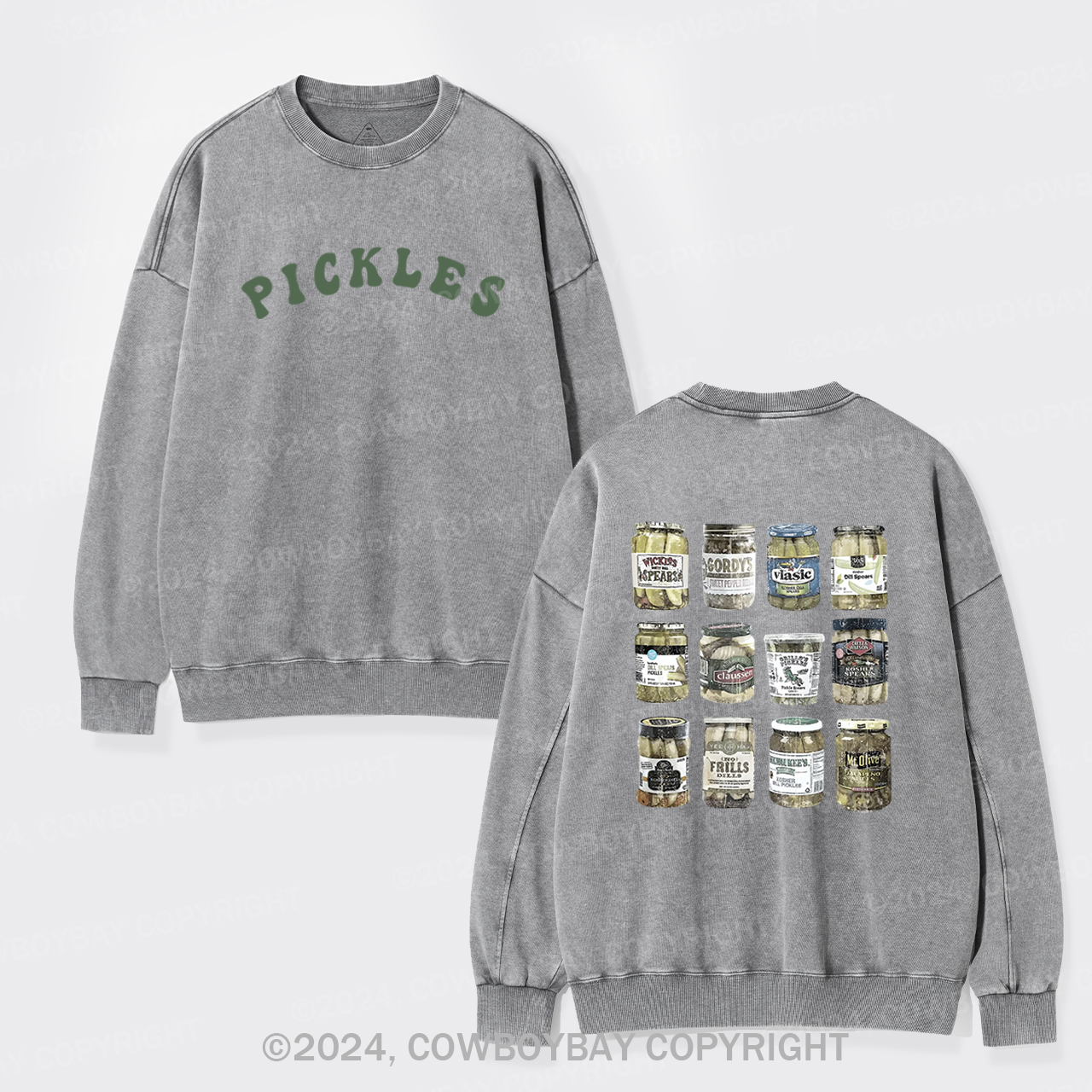 Canned Pickles Lovers Vintage Washed Sweatshirts