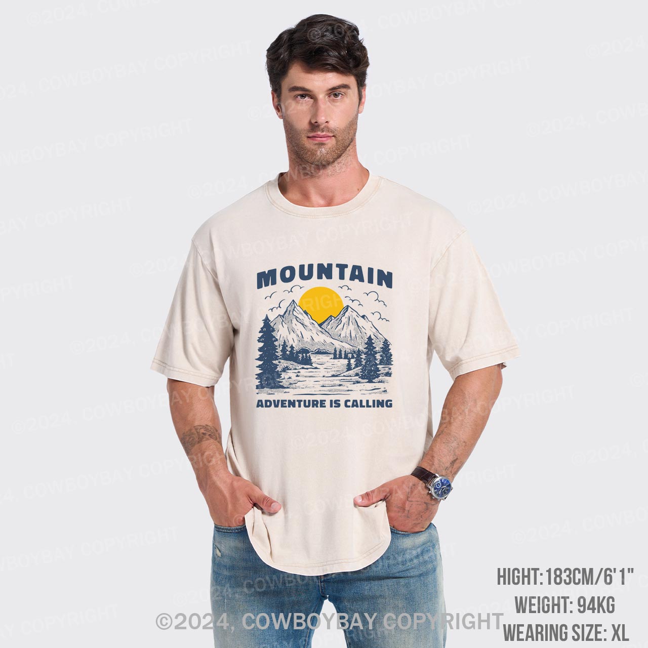 Mountain Adventure Is Calling Garment-dye Tees