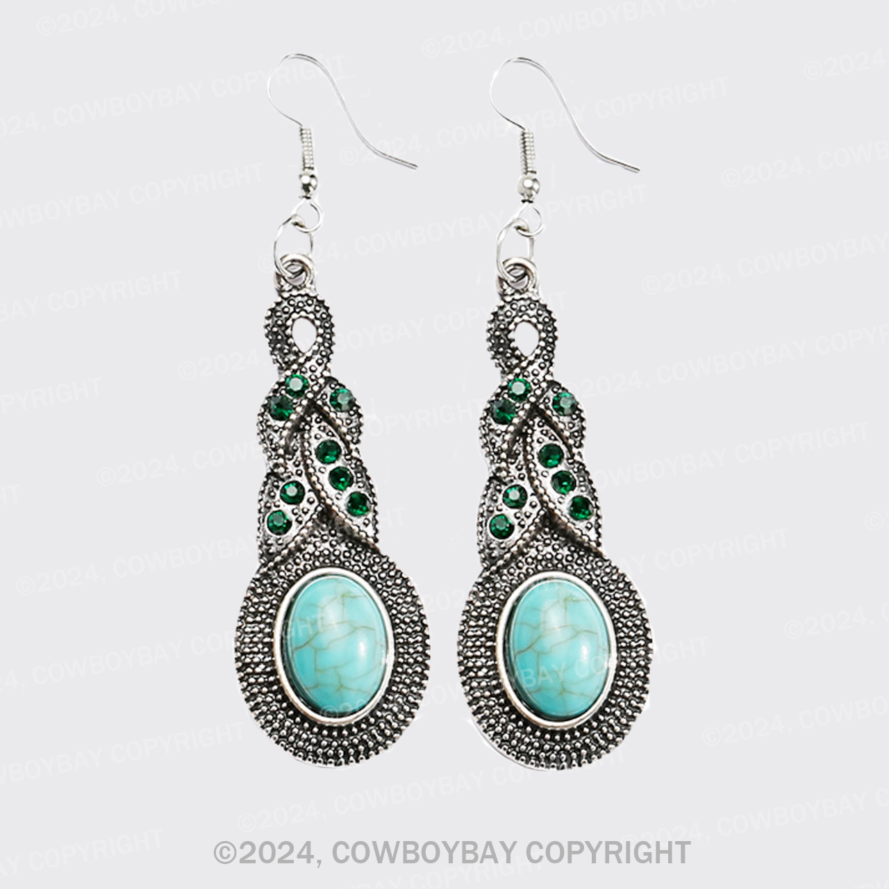 Vintage Elegant Turquoise Drop Earrings