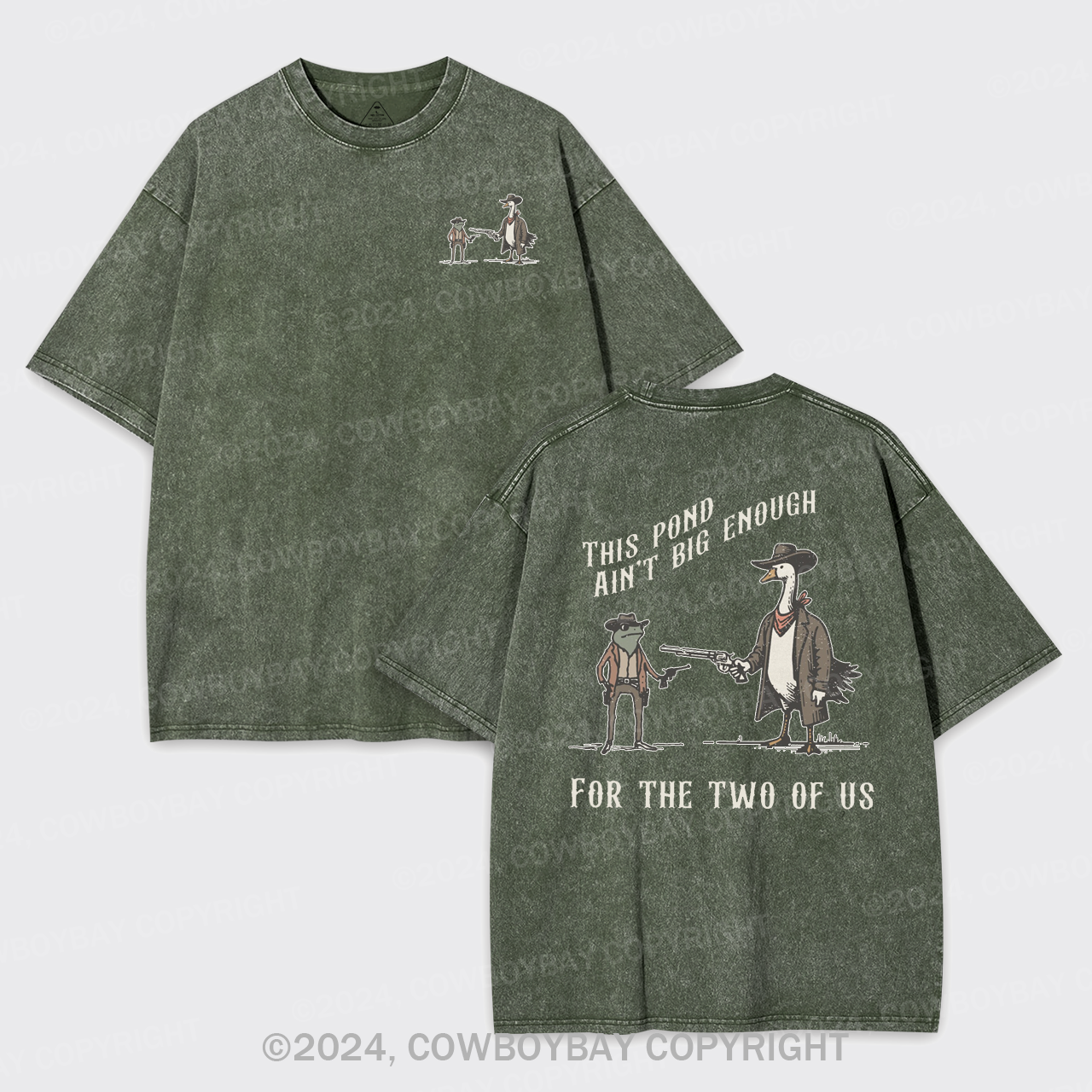 Vintage Silly Goose And Frog Garment-dye Tees