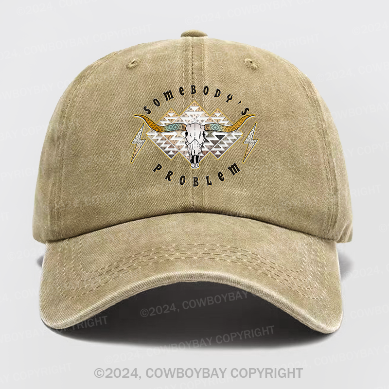 Boho Skull Somebody's Problem Wash Hat