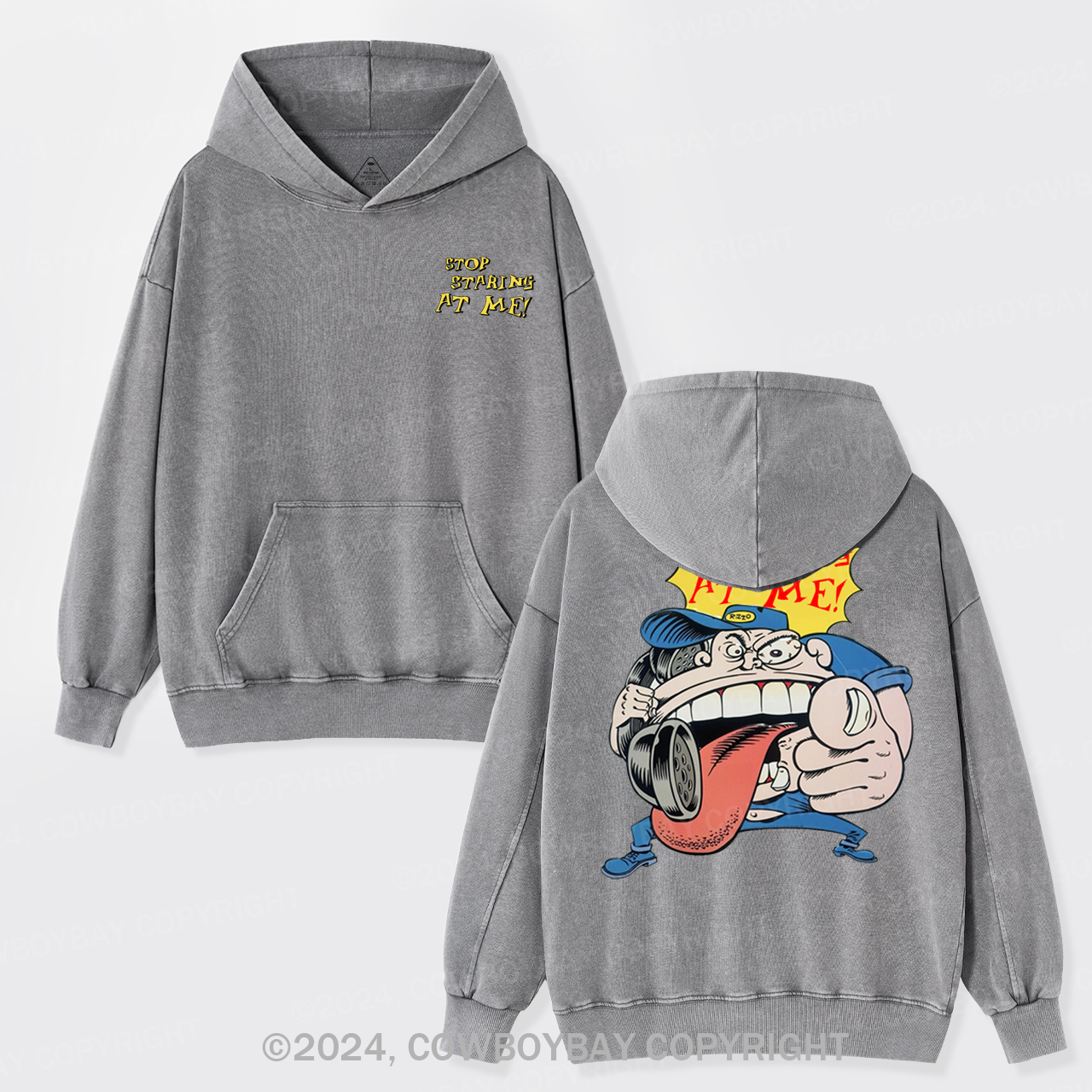 Stop Staring At Me Garment-Dye Hoodies