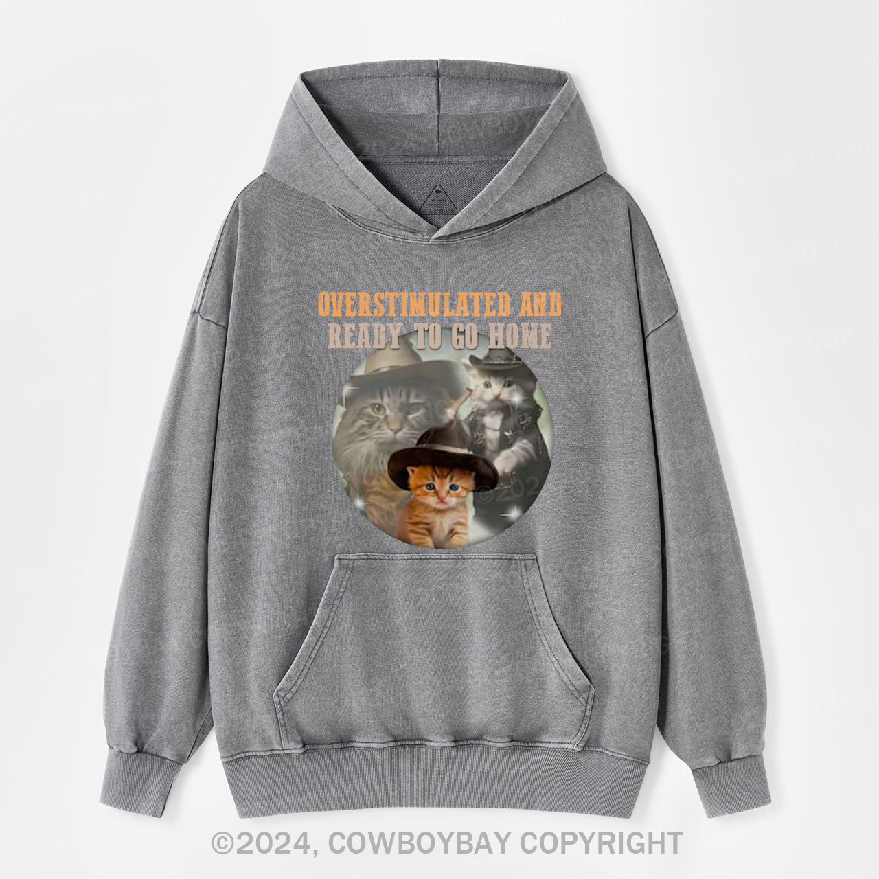 Overstimulated And Ready To Go Home Garment-Dye Hoodies